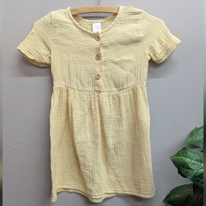 🤎$5/25🤎 Modern Moments Muted Yellow Cotton Gauze Little Girl Dress